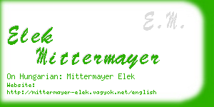 elek mittermayer business card